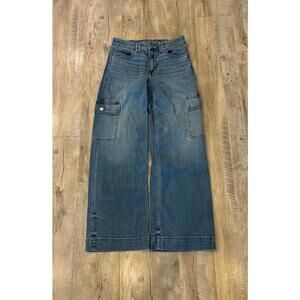 New Women's Blue American Eagle Cargo Jeans Size 4 Regular